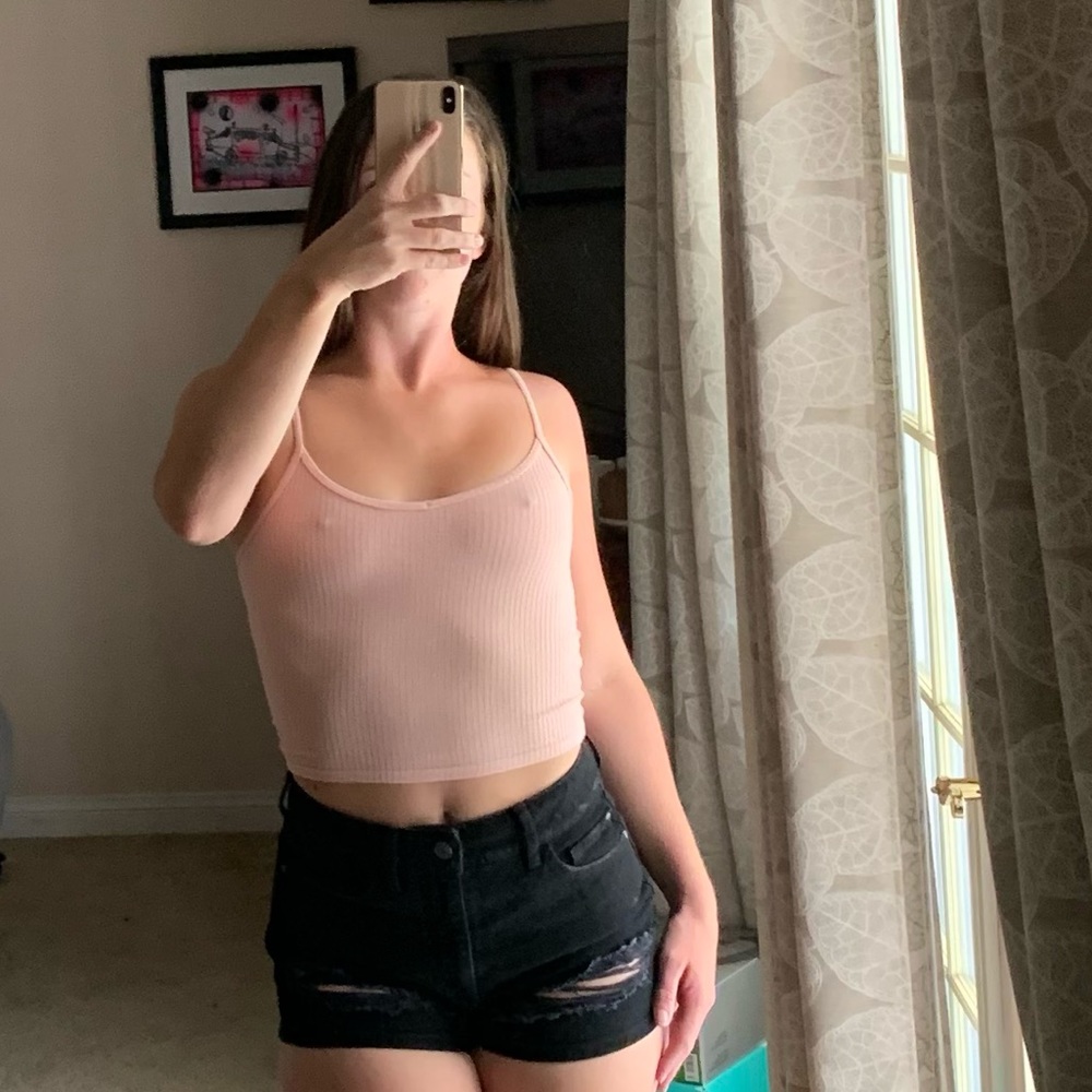 ✨ribbed rose crop top✨